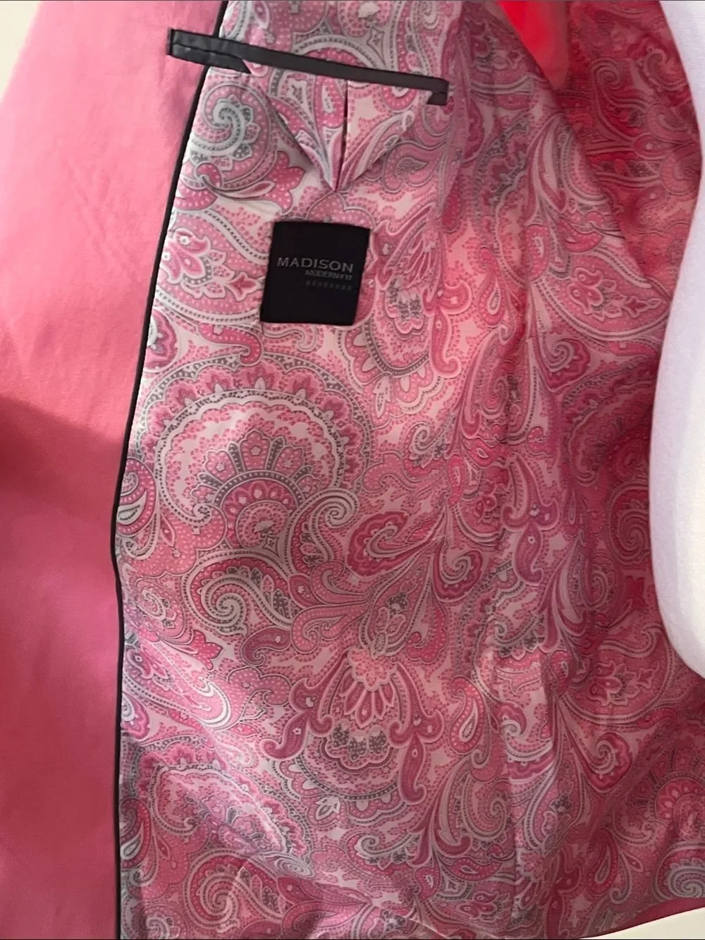 NWT MADISON MODERN FIT MOTION STRETCH PINK SPORT COAT SIZE 48R MENS